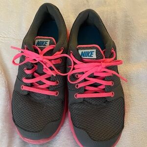 Nike Charcoal and Neon Pink Athletic Shoes